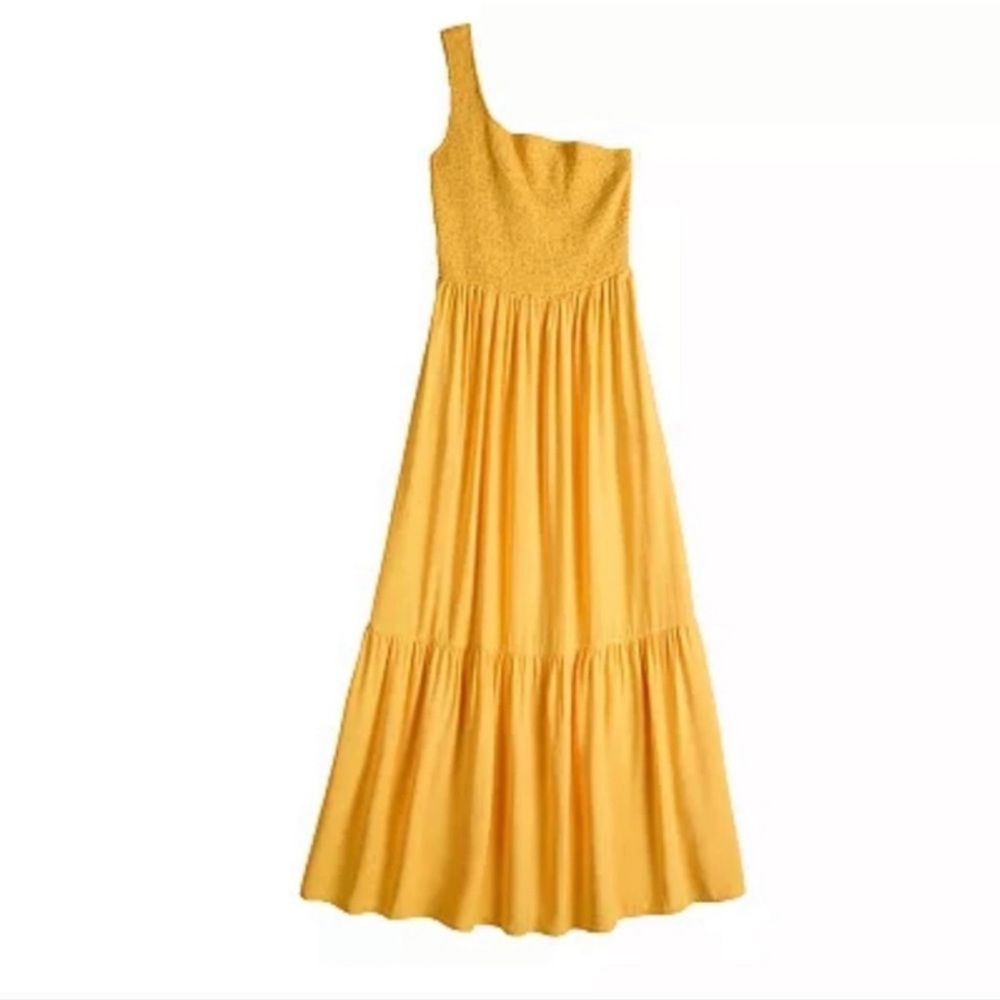 Women’s Nine West One shoulder smocked maxi dress